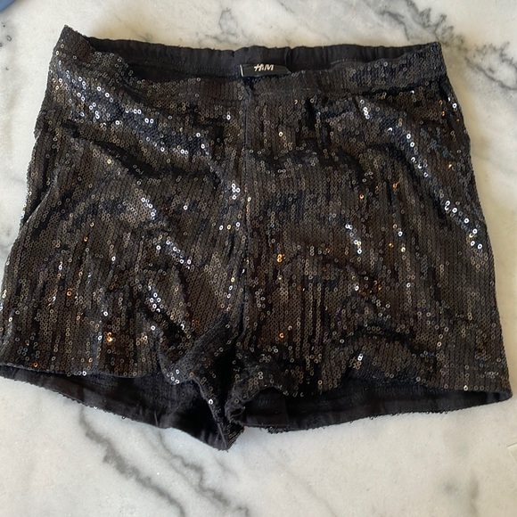 H&M Pants - H&M Black Sequin Booty Shorts